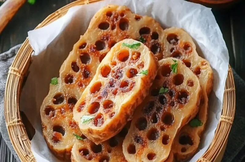 Crispy Stuffed Lotus Root with Pork (炸藕盒)