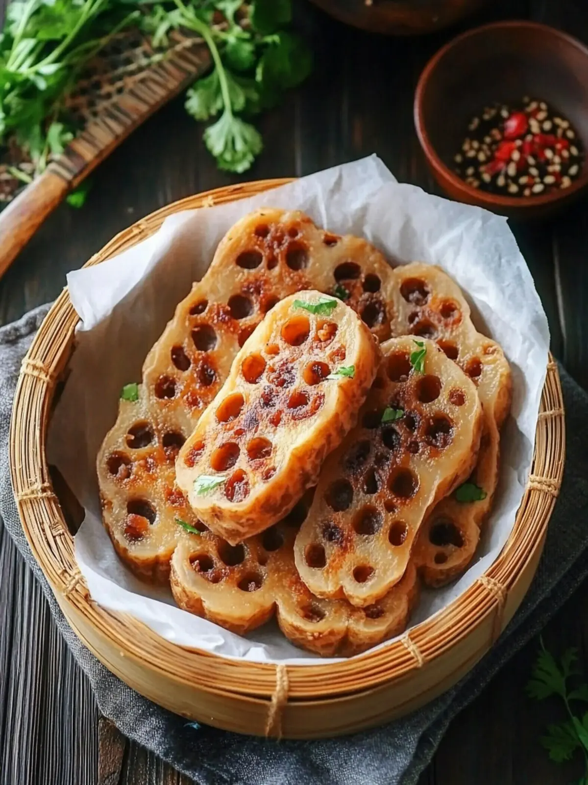 Crispy Stuffed Lotus Root with Pork (炸藕盒)