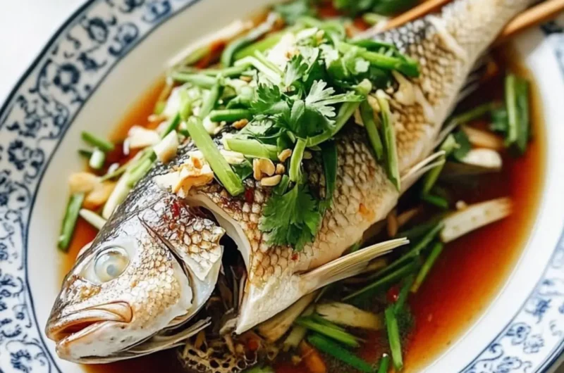 Steamed Whole Fish, Chinese Style
