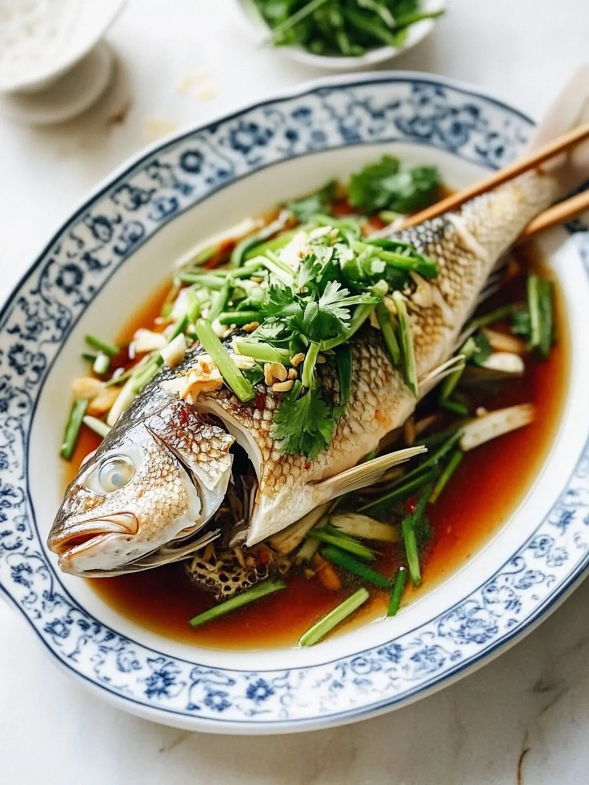 Steamed Whole Fish, Chinese Style