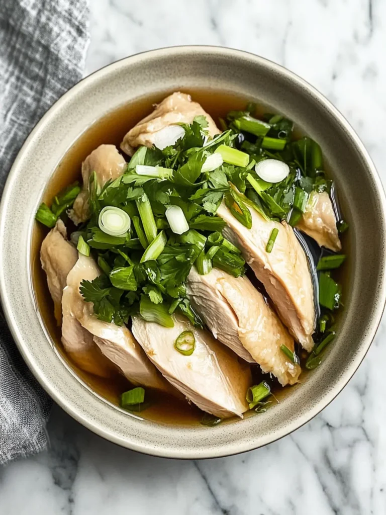 Savory Poached Chinese Chicken with Ginger Scallion Sauce