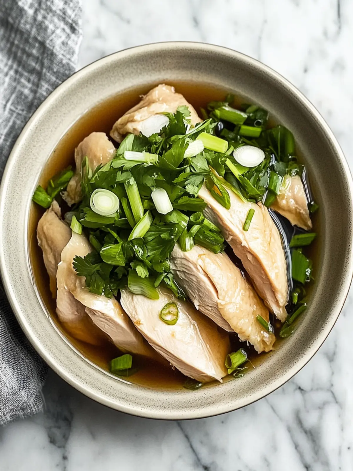 Savory Poached Chinese Chicken with Zesty Ginger Scallion Sauce 2 Savory Poached Chinese Chicken with Ginger Scallion Sauce