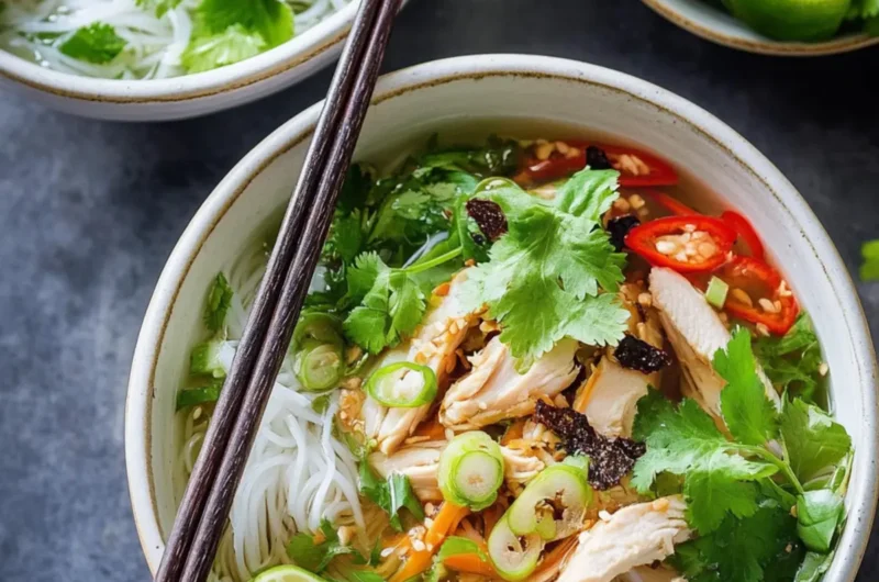 Vietnamese-Style Noodle Bowls with Chicken