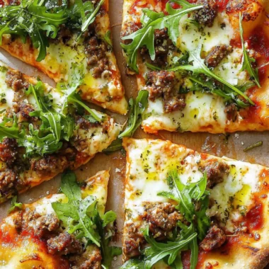 Meaty Arugula Pizzas