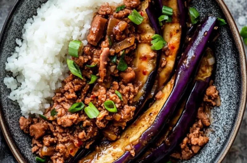 Easy Chinese Eggplant with Minced Pork