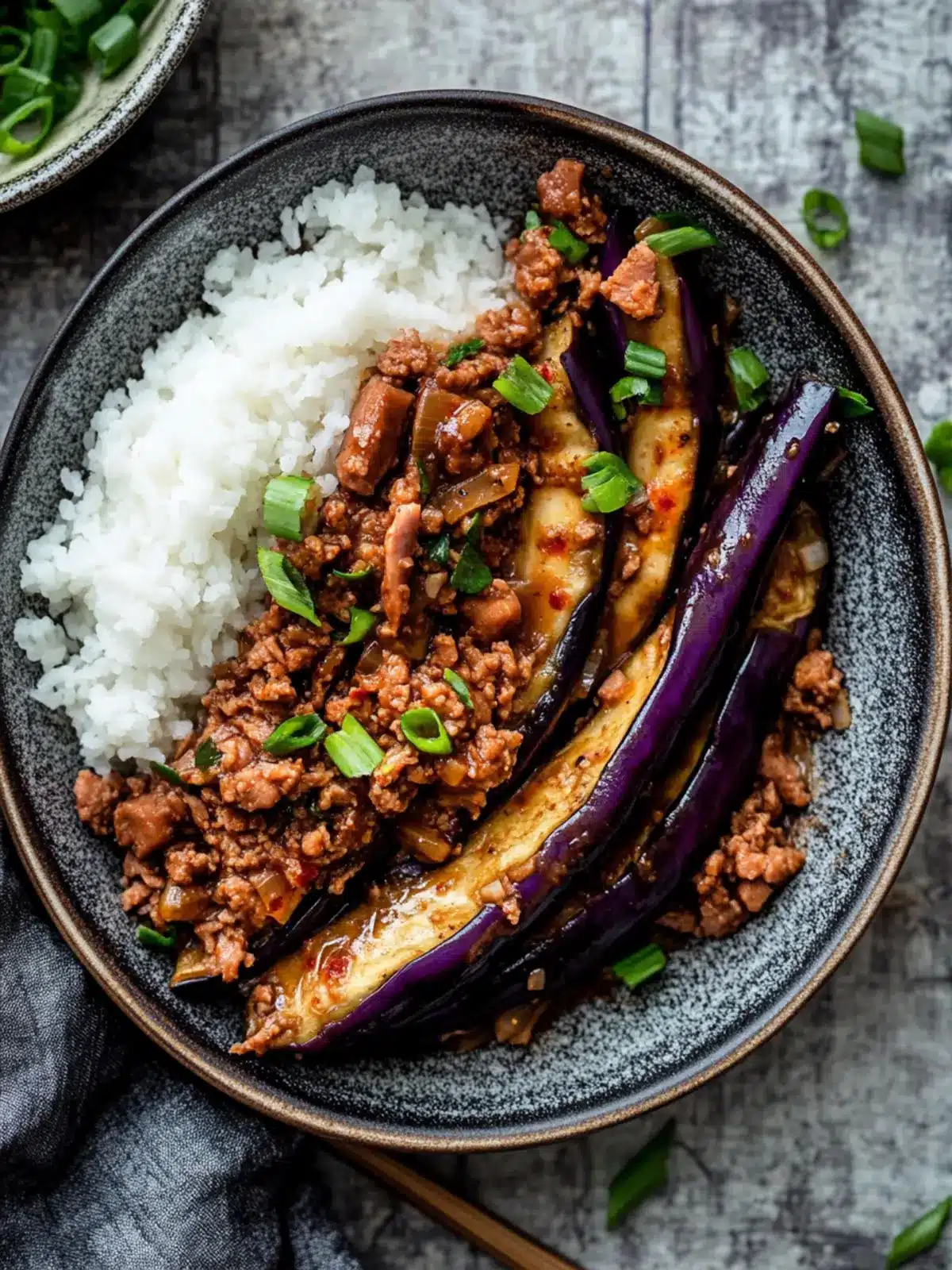 Easy Chinese Eggplant with Minced Pork