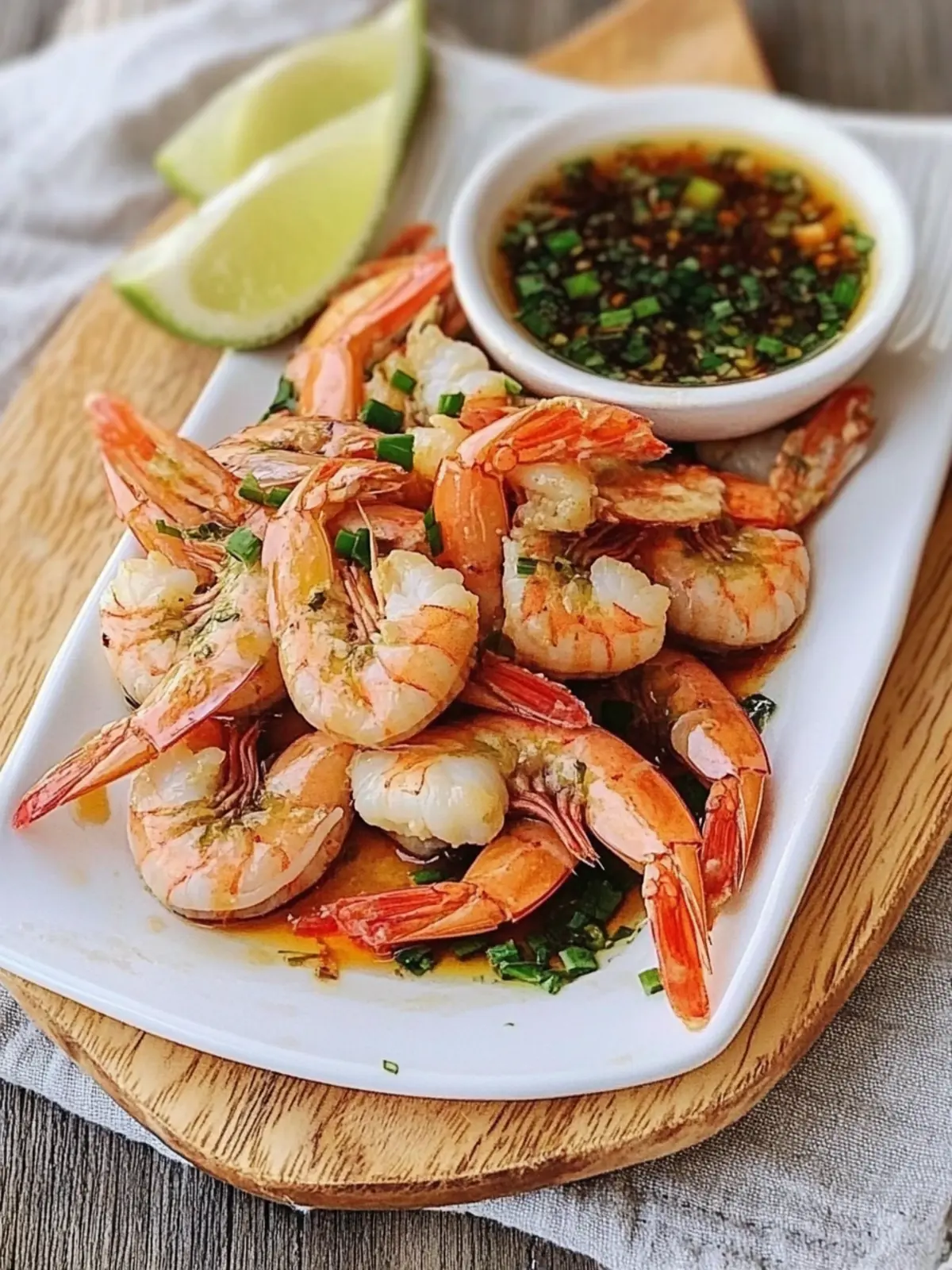 Chinese Boiled Shrimp with Ginger Scallion Dipping Sauce