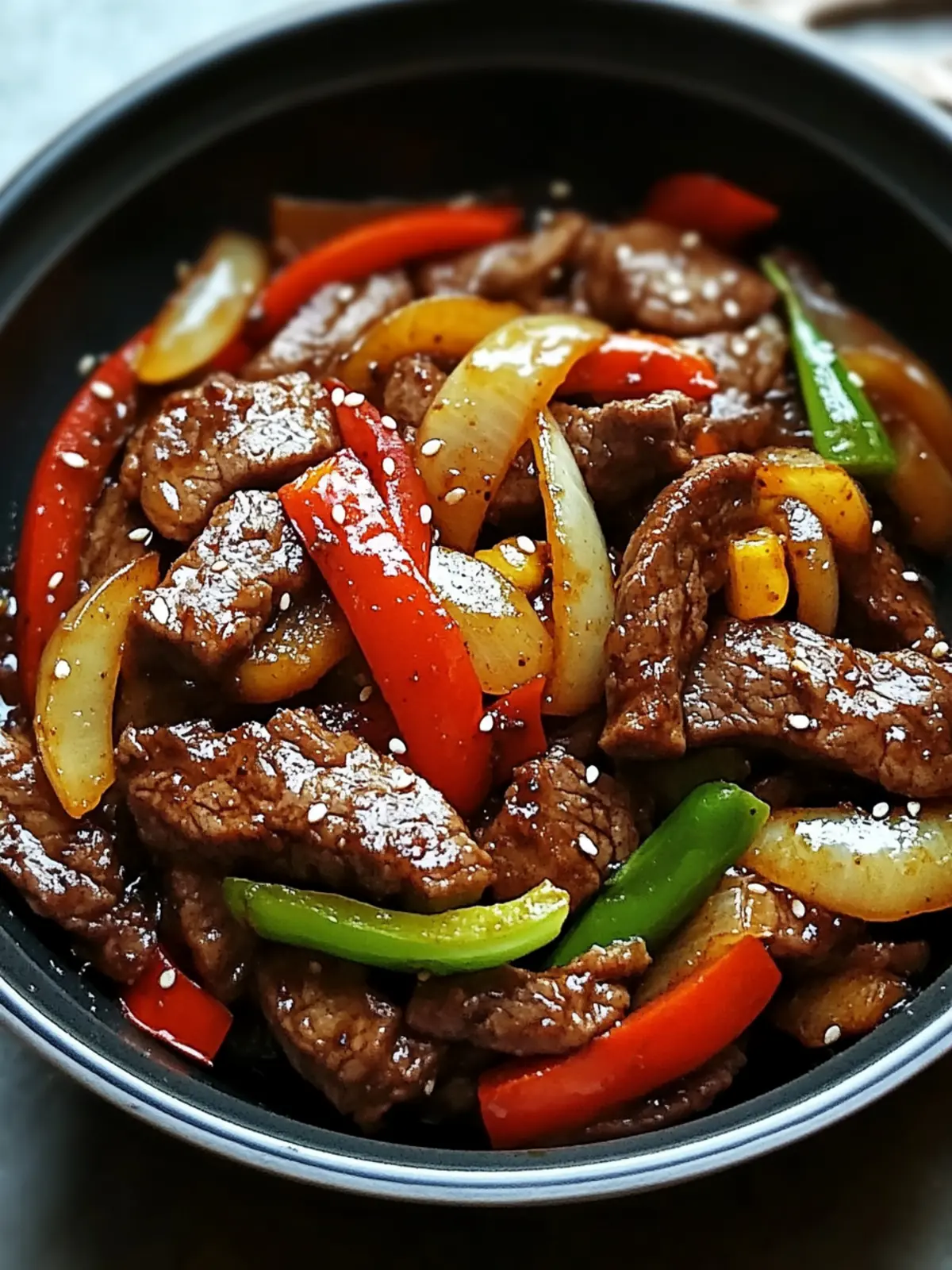 Sizzling Chinese Pepper Steak with Onions