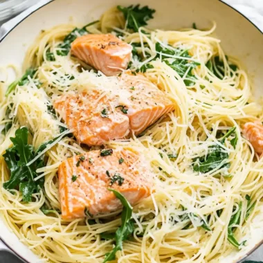 Delicious Angel Hair Pasta with Salmon, Arugula, and Creamy Sauce 10 Angel Hair Pasta with Salmon, Arugula, and Creamy Lemon-Parmesan Sauce