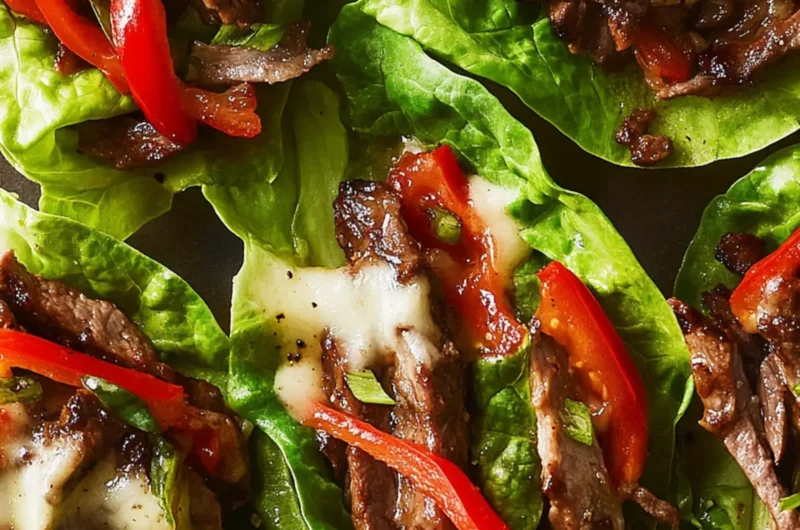 Philly Cheesesteak Lettuce Wraps