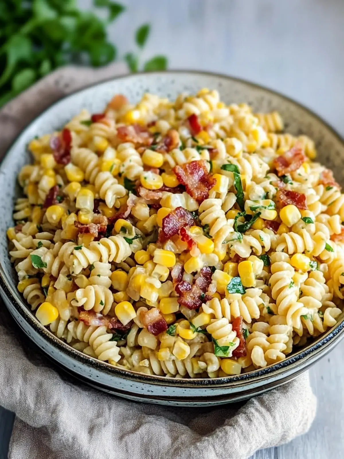 Crack Corn Pasta Salad with Bacon