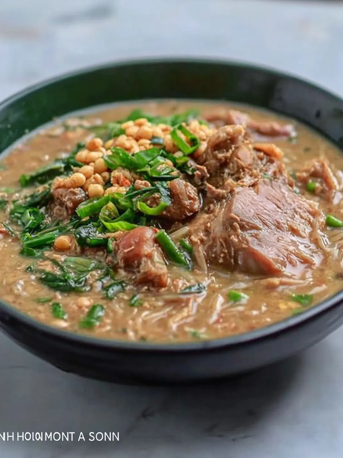 Pork Hock and Mung Beans with Vermicelli (Ginisang Monggo with Pata at Sotanghon)