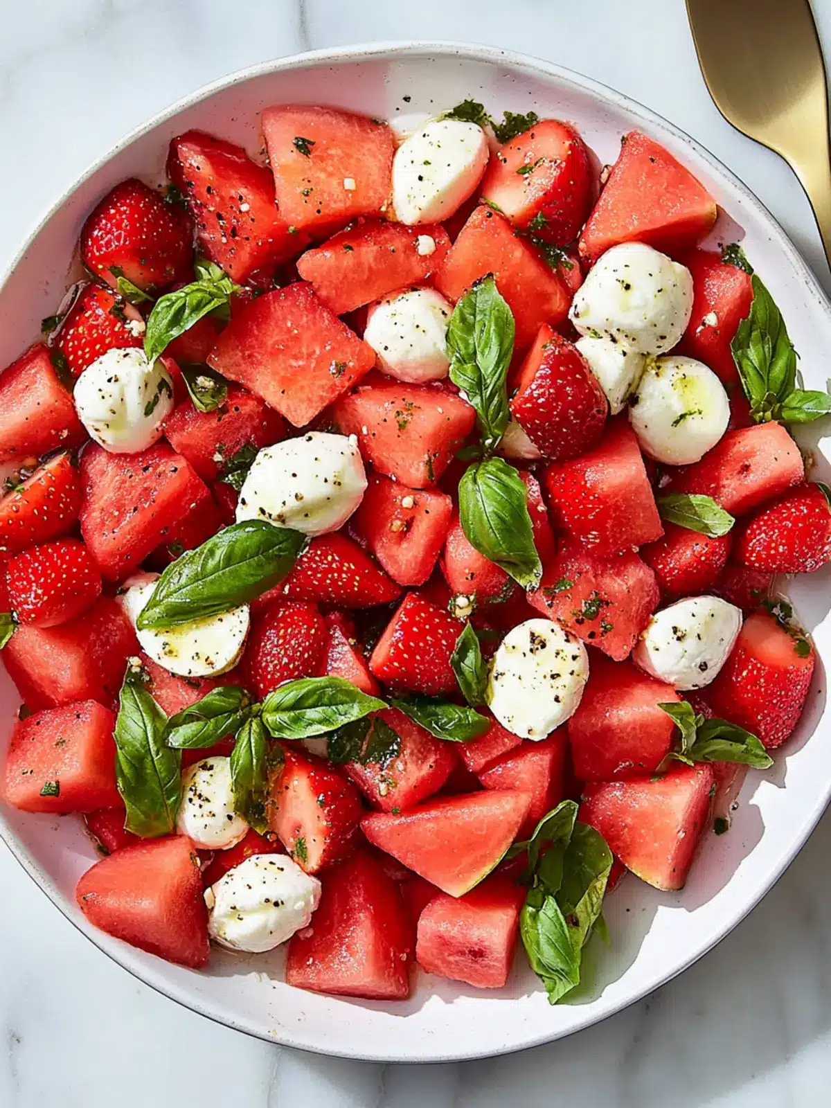 Brighten Your Summer with Watermelon Strawberry Caprese Salad 4 Watermelon Strawberry Caprese Salad