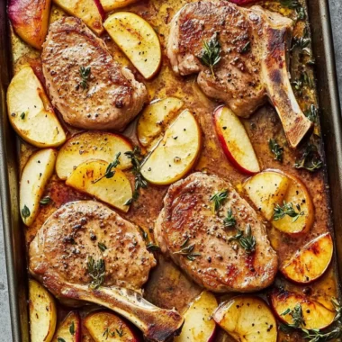 Sheet-Pan Pork Chops With Apples
