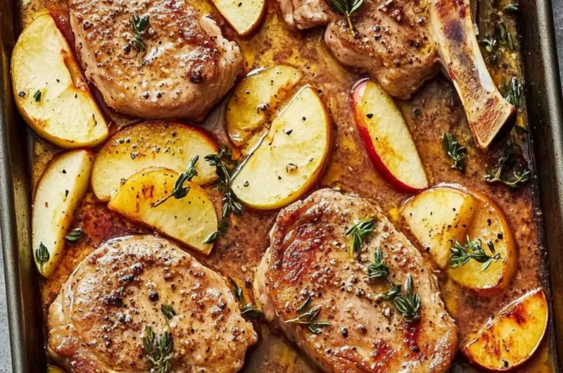 Sheet-Pan Pork Chops With Apples