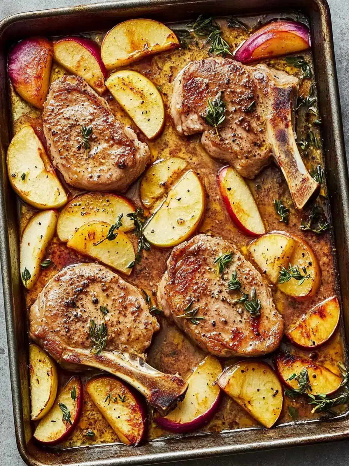 Sheet-Pan Pork Chops With Apples