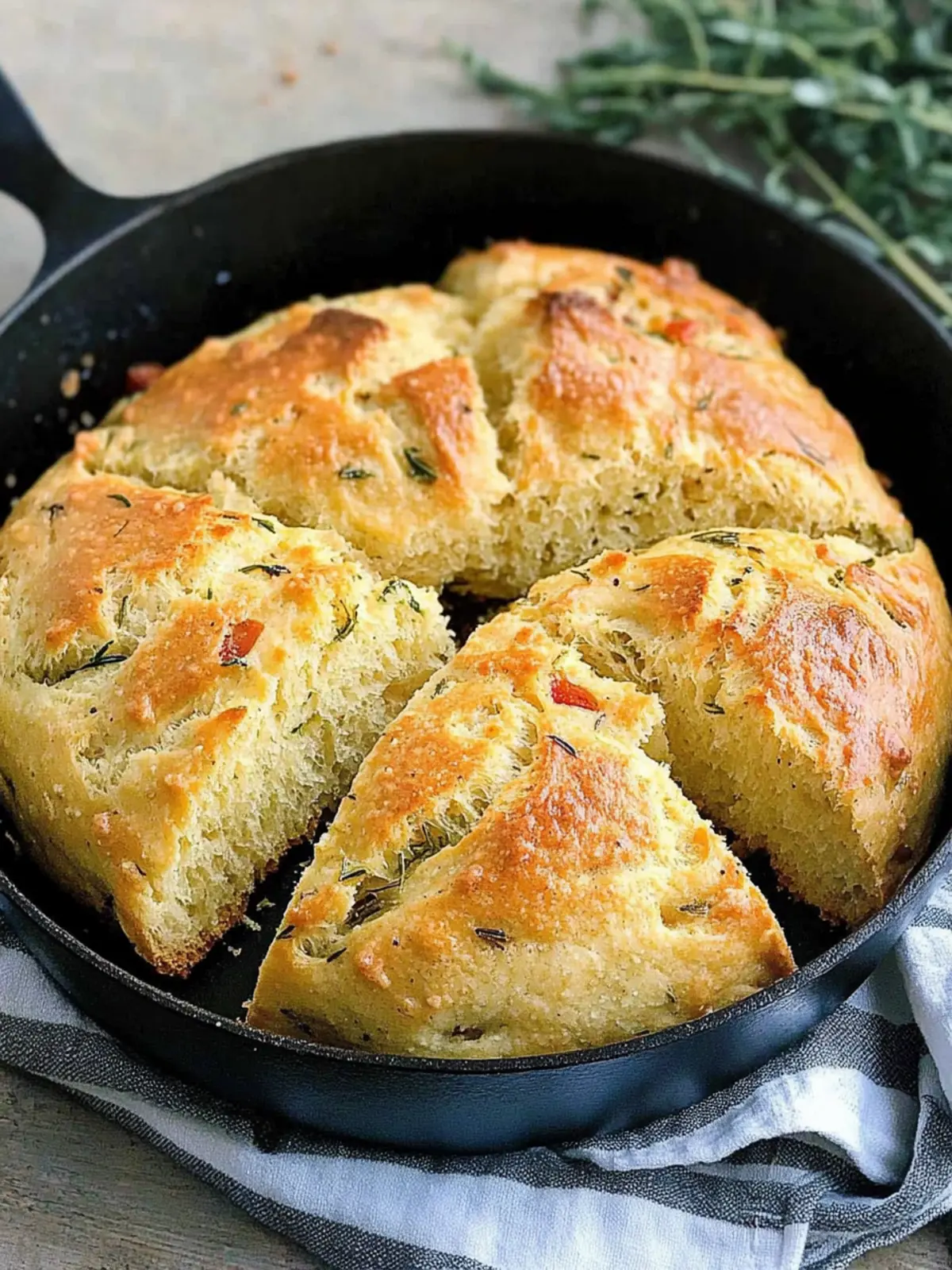 Skillet Herb Bread