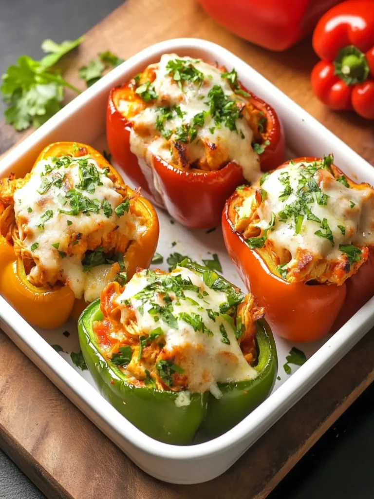 Buffalo Chicken-Stuffed Peppers for a Zesty Weeknight Feast 4 Buffalo Chicken-Stuffed Peppers