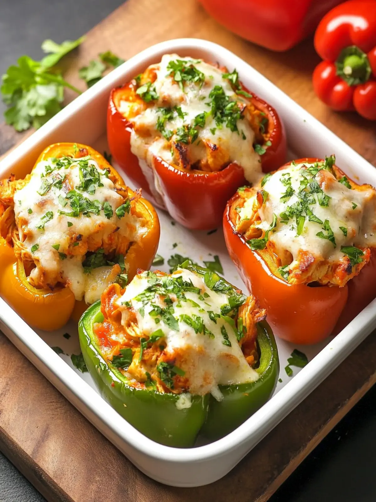 Buffalo Chicken-Stuffed Peppers