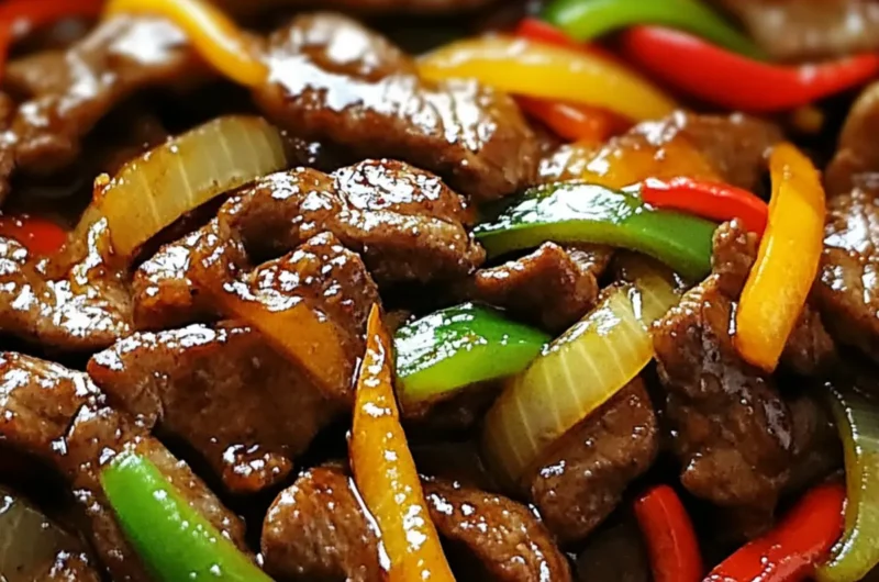 Sizzling Chinese Pepper Steak with Onions