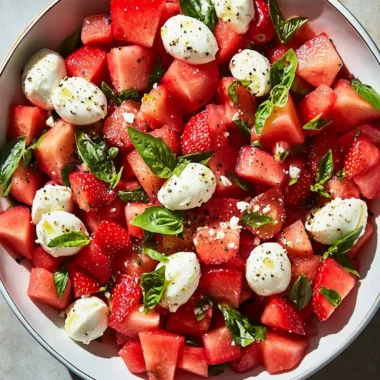 Brighten Your Summer with Watermelon Strawberry Caprese Salad 9 Watermelon Strawberry Caprese Salad