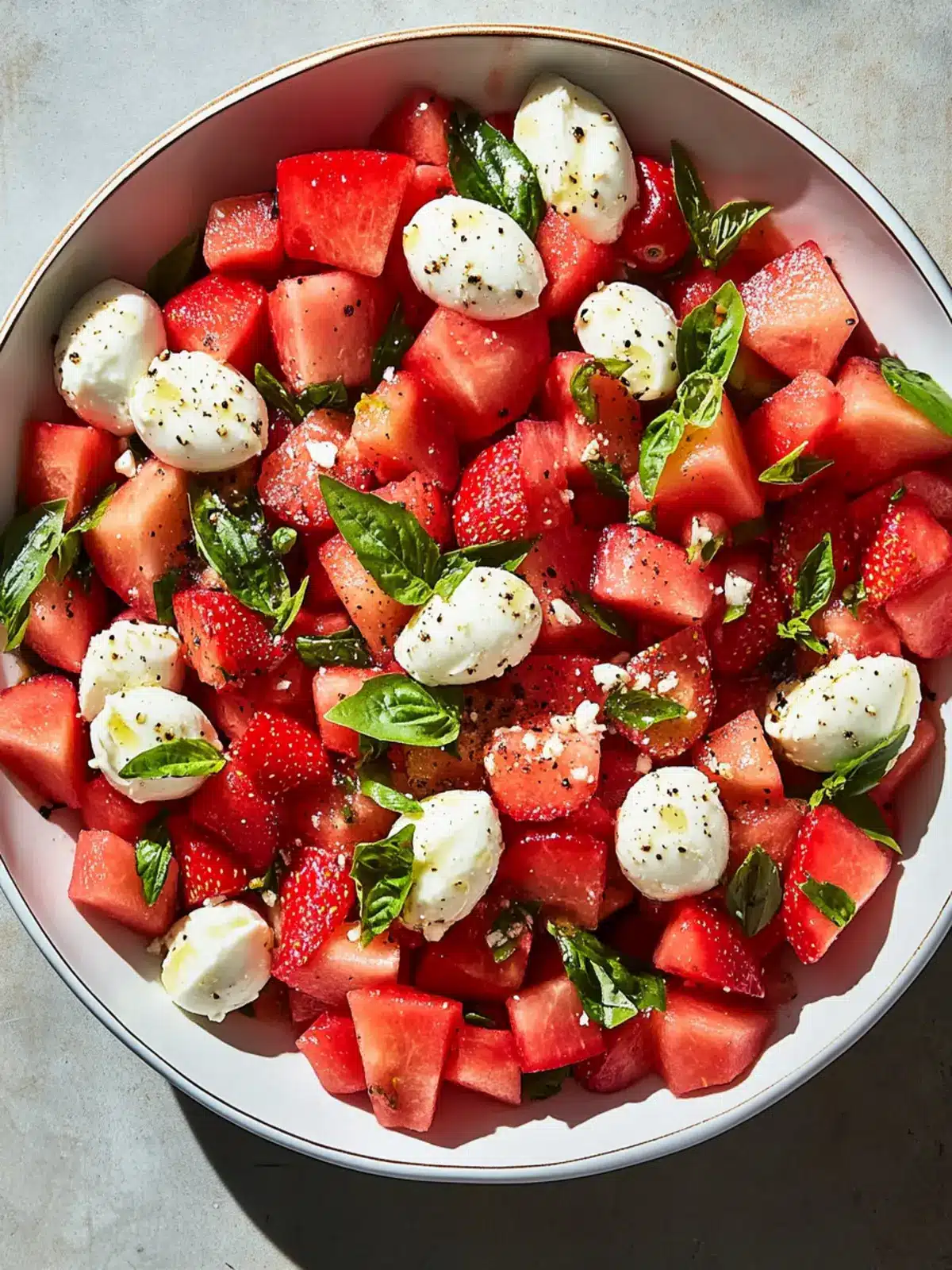 Brighten Your Summer with Watermelon Strawberry Caprese Salad 5 Watermelon Strawberry Caprese Salad