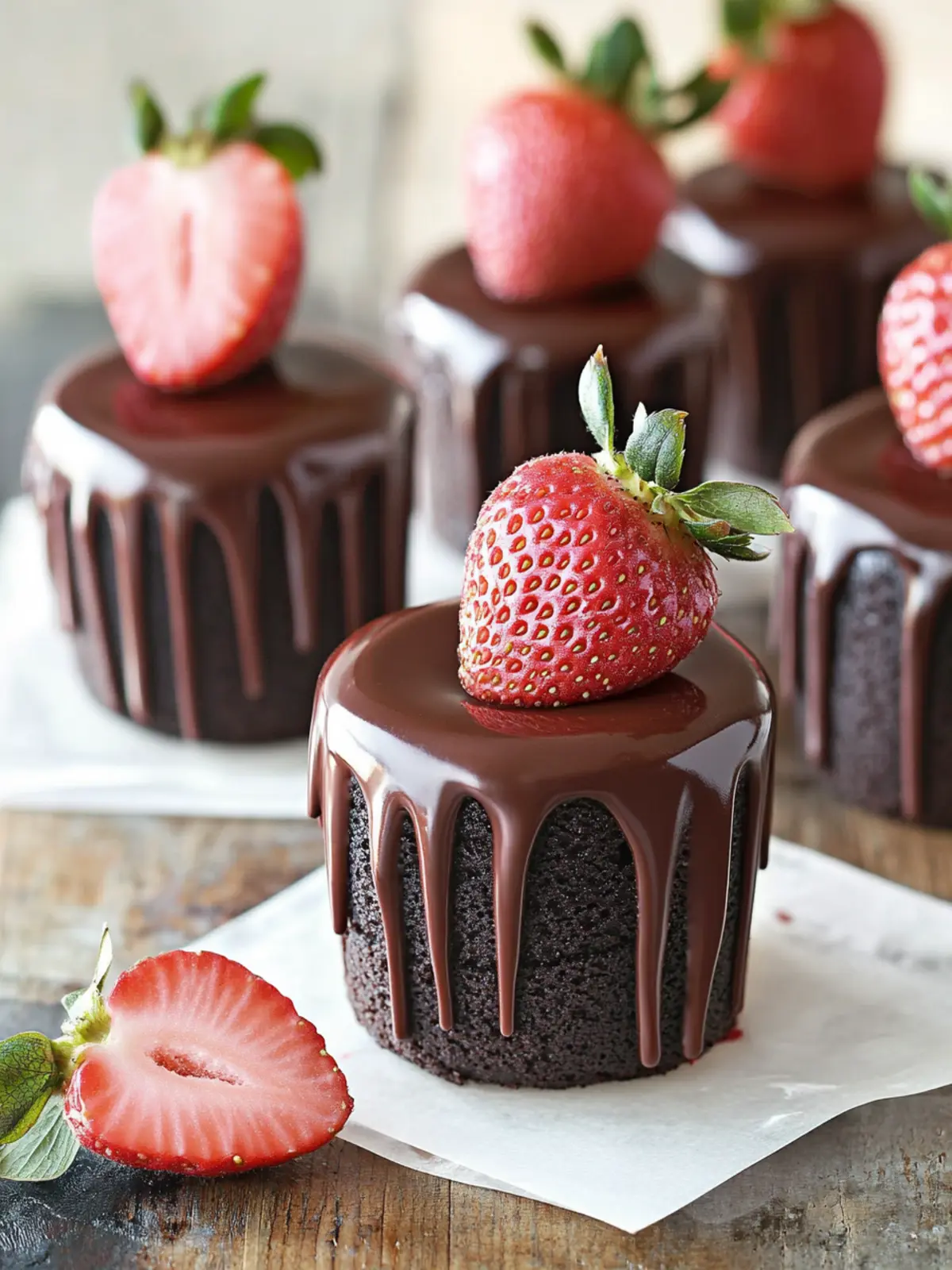 Chocolate-Covered Strawberry Mini Cakes for Sweet Celebrations 2 Chocolate-Covered Strawberry Mini Cakes
