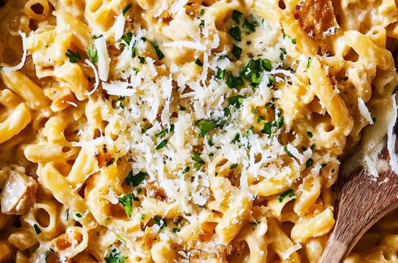 Creamy Garlicky Alfredo Ditalini