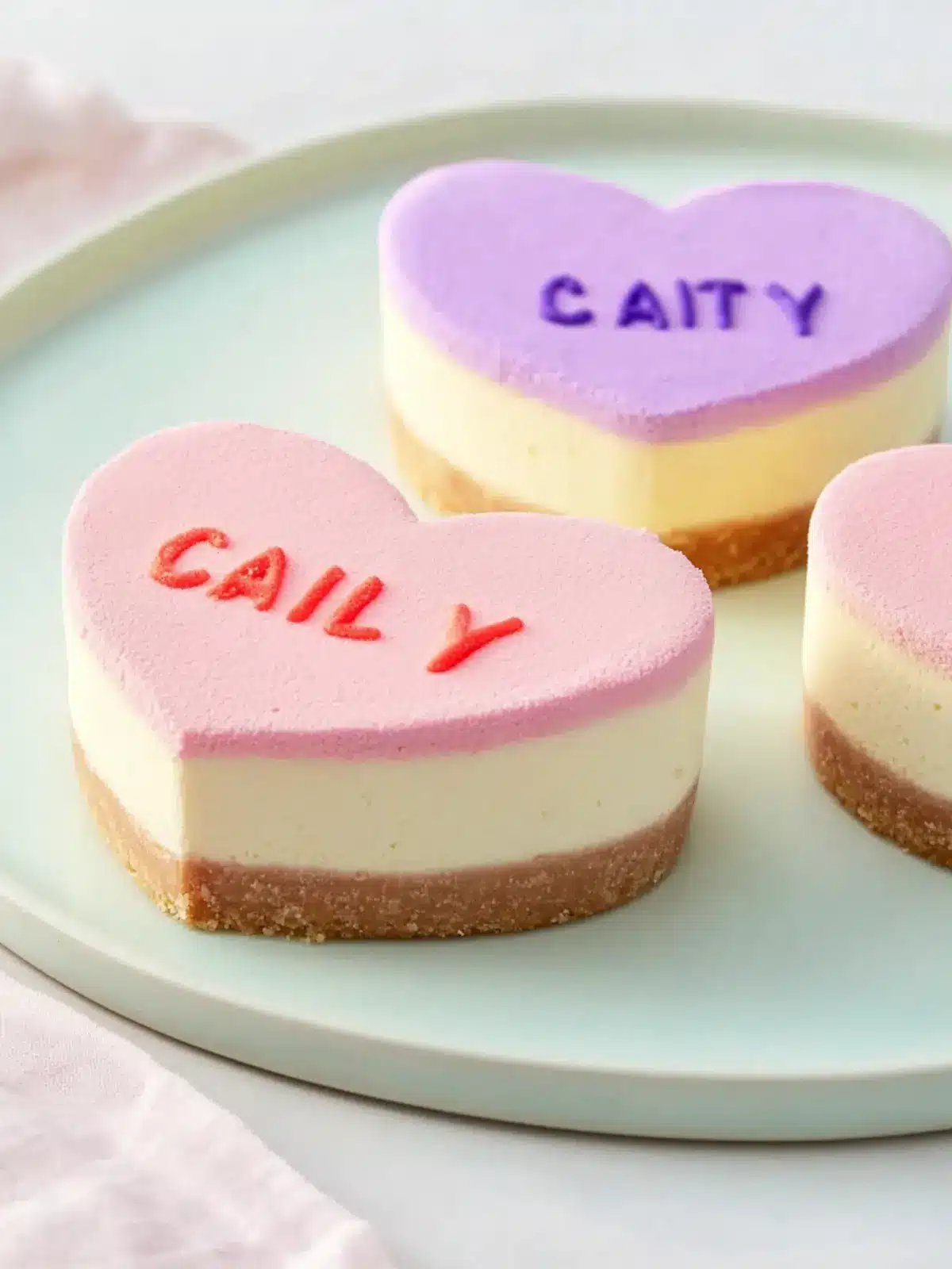 Customize Your Conversation Heart Cheesecakes for Valentine's Fun 4 Conversation Heart Cheesecakes