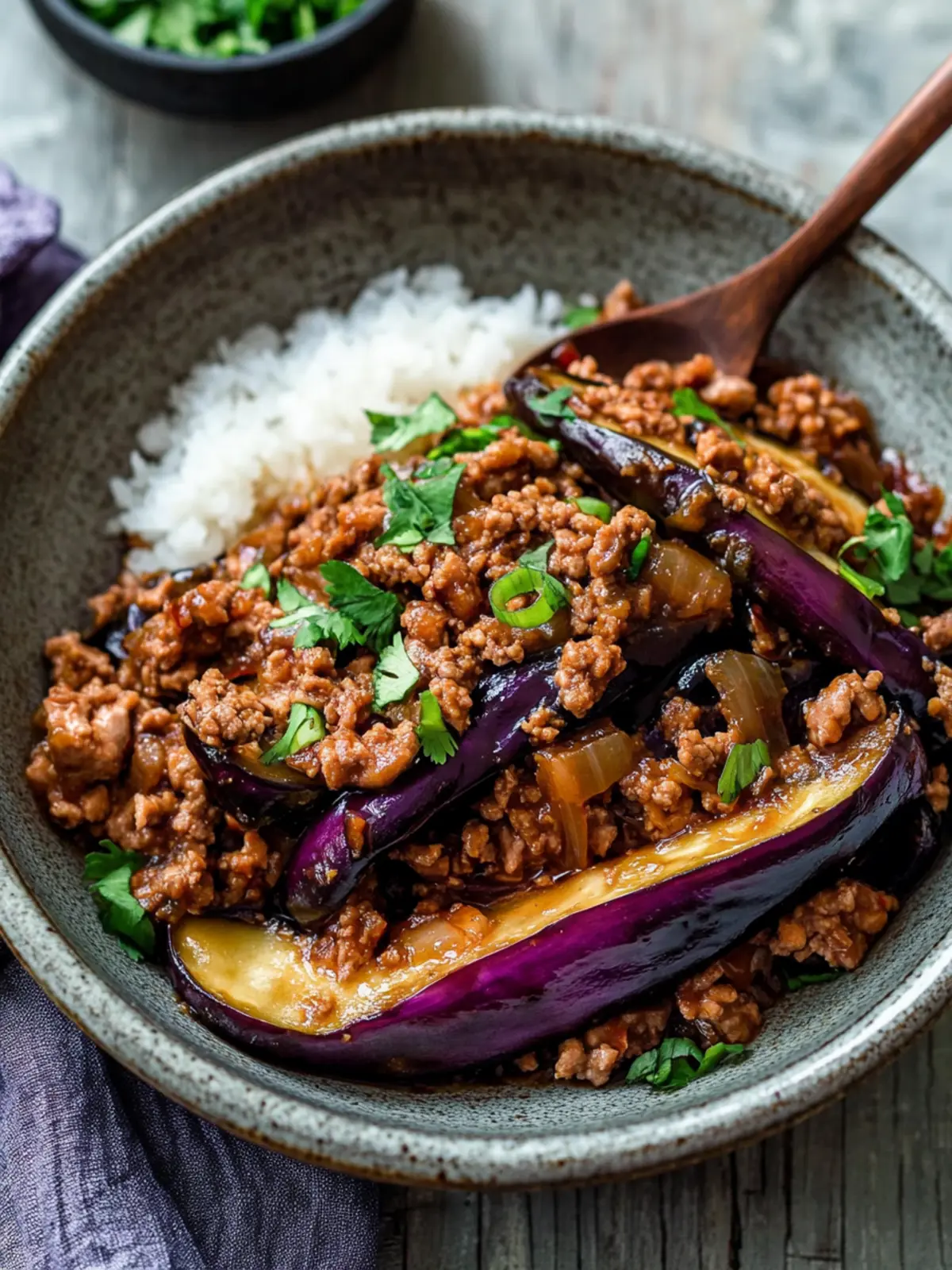 Easy Chinese Eggplant with Minced Pork