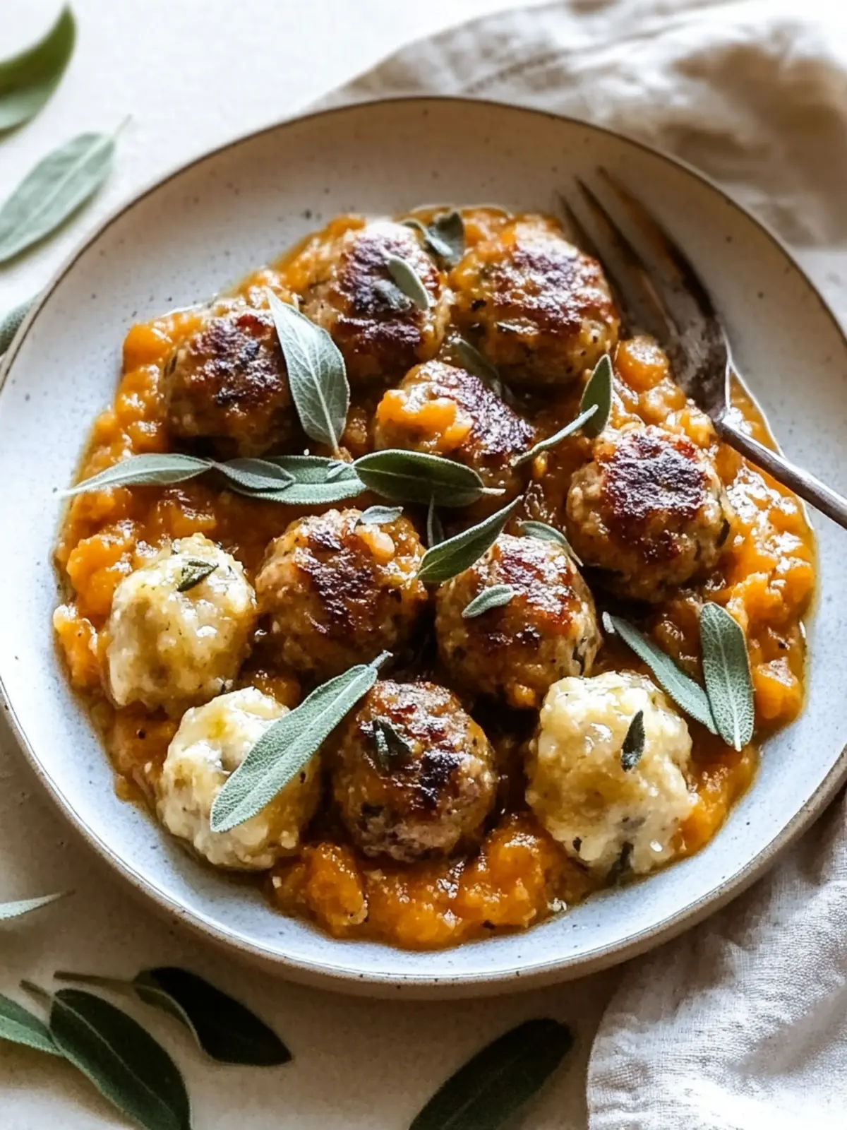 Turkey Meatballs in Pumpkin Sage Sauce for Cozy Fall Nights