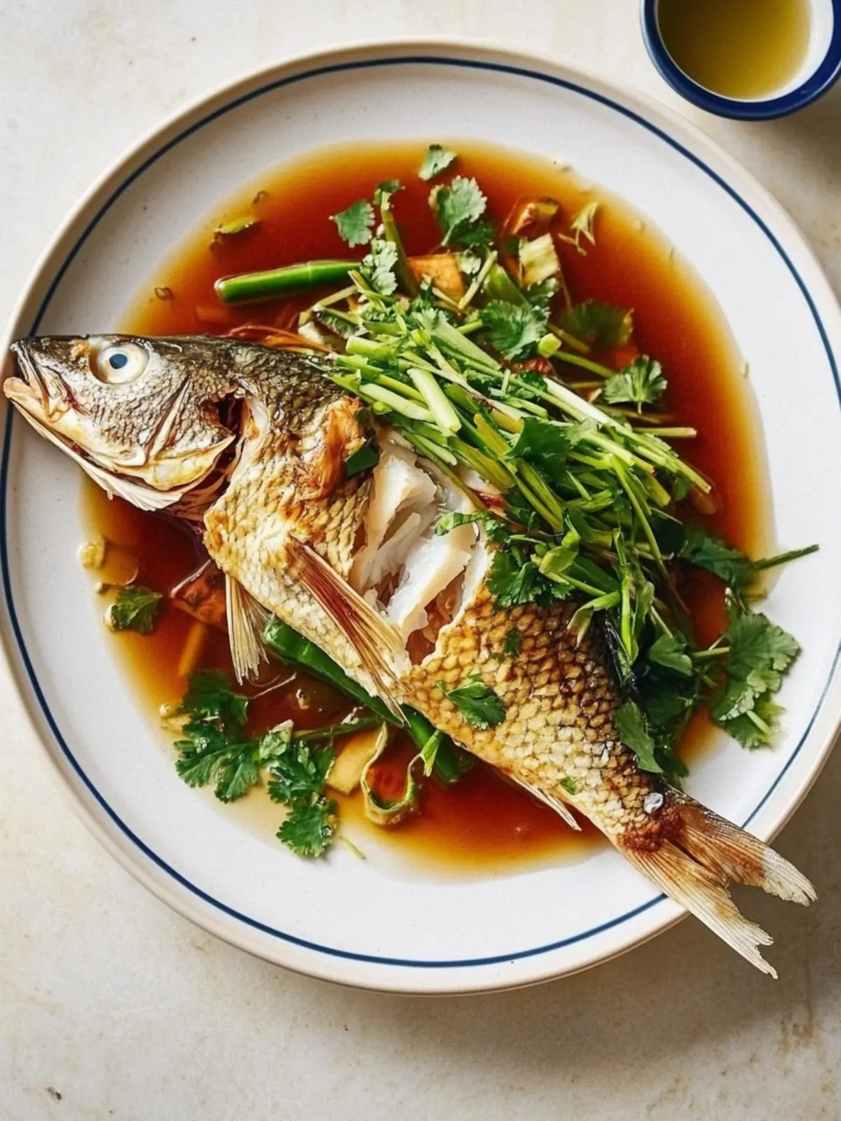 Steamed Whole Fish, Chinese Style