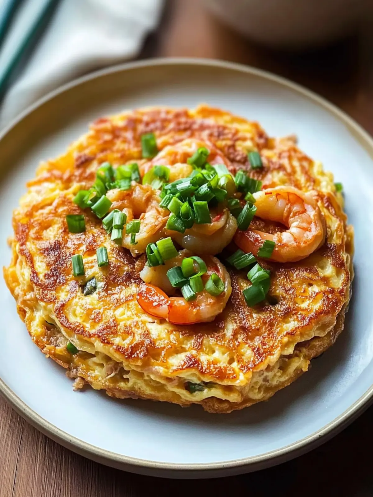 Delicious Egg Foo Young with Pork and Shrimp Surprise