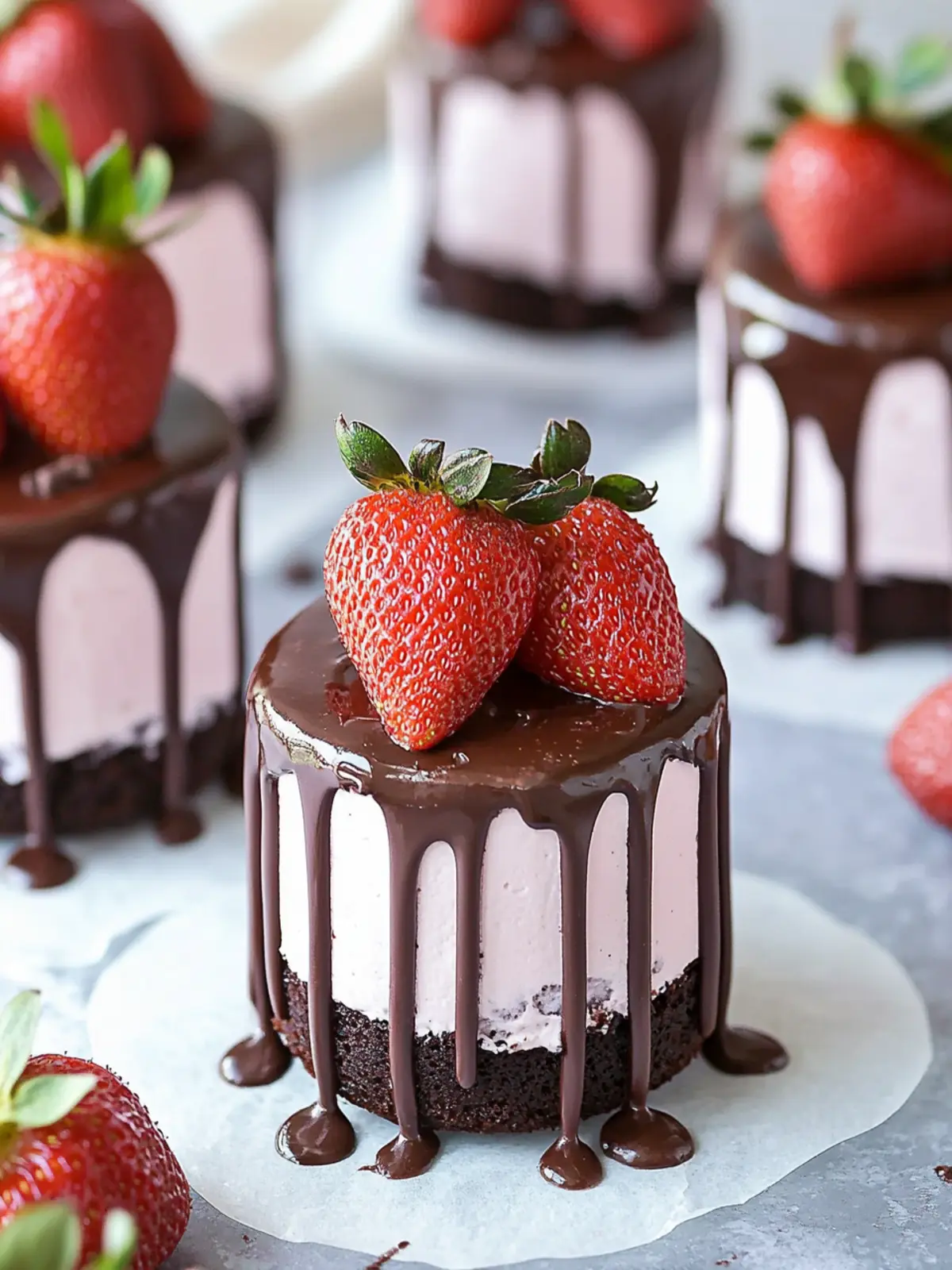 Chocolate-Covered Strawberry Mini Cakes for Sweet Celebrations 4 Chocolate-Covered Strawberry Mini Cakes