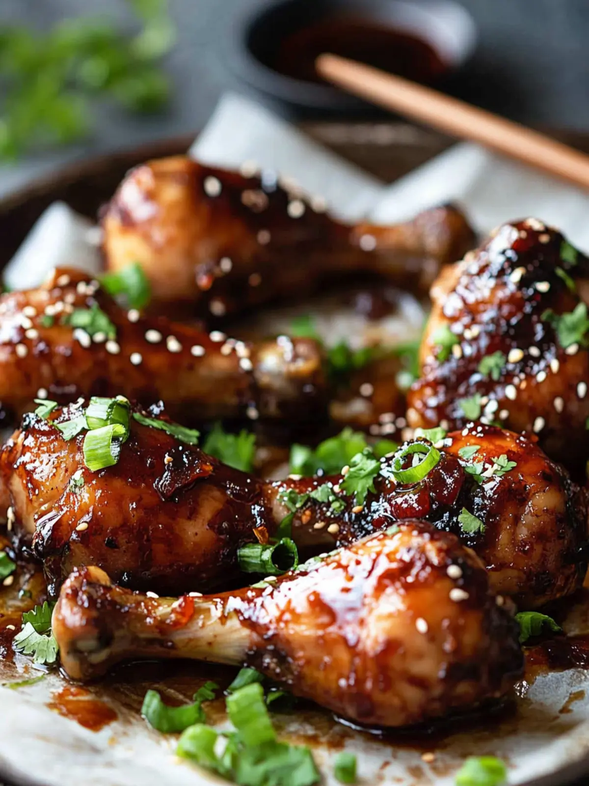 Sticky Chinese Plum Chicken Drumsticks