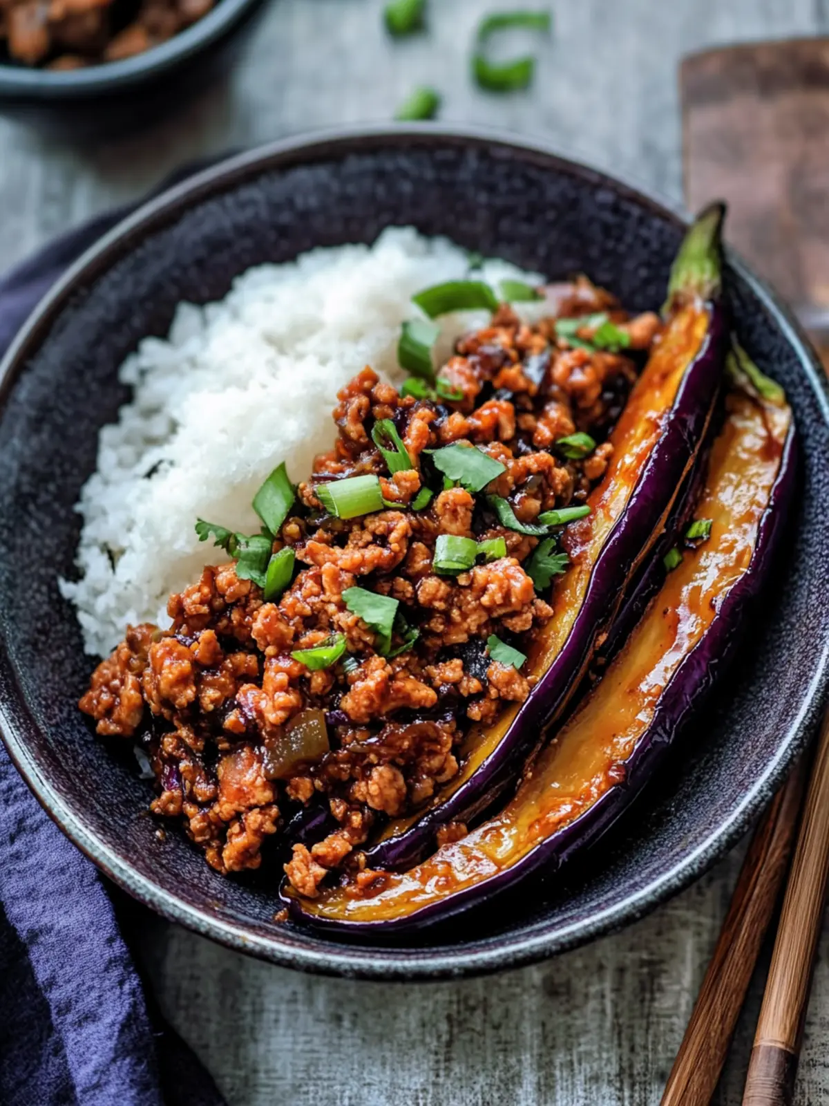 Easy Chinese Eggplant with Minced Pork