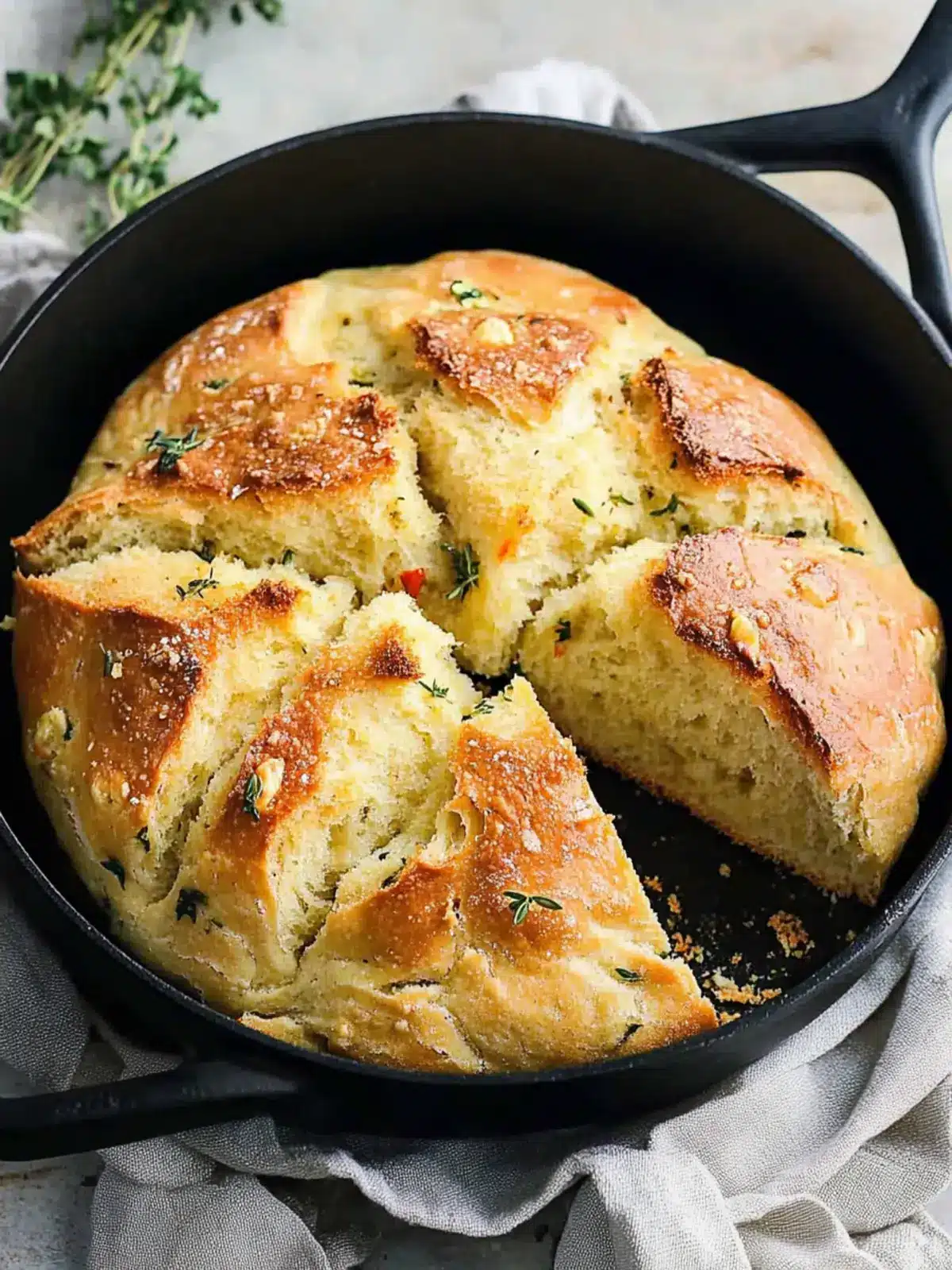 Skillet Herb Bread