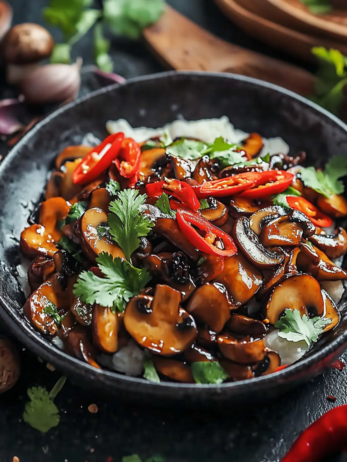 Spicy Indo-Chinese Chilli Mushroom Delight