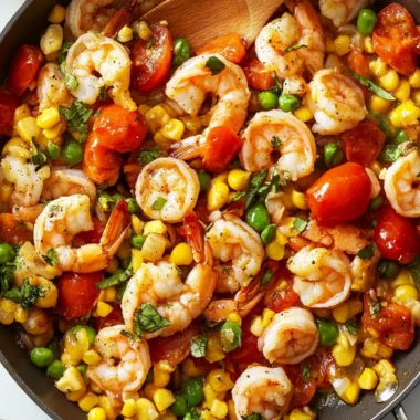Savory Shrimp & Tomato Succotash Skillet in 35 Minutes 9 Shrimp & Tomato Succotash Skillet
