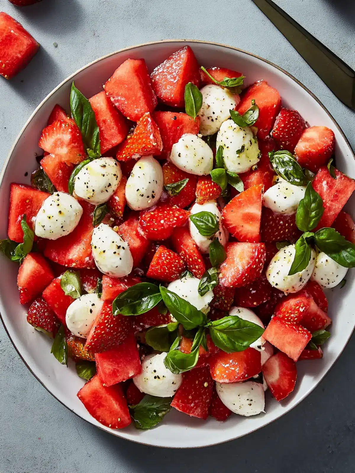 Brighten Your Summer with Watermelon Strawberry Caprese Salad 2 Watermelon Strawberry Caprese Salad