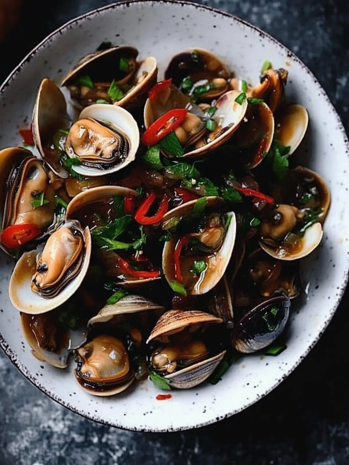 Stir-Fried Clams in Black Bean Sauce