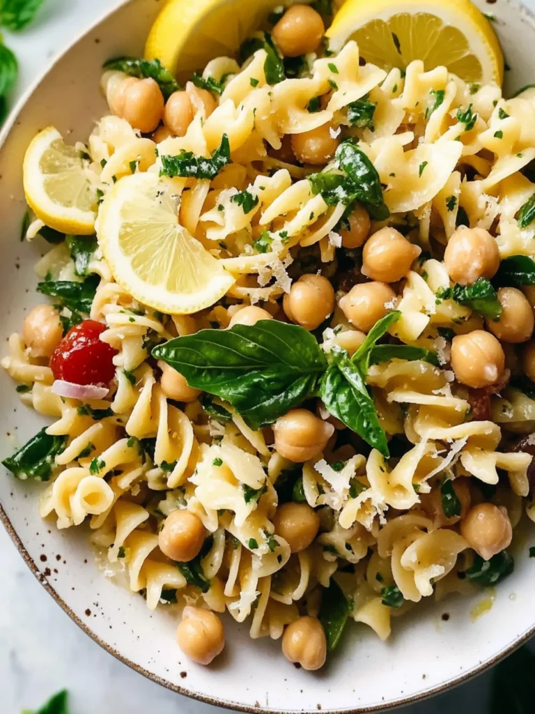 Lemon Herb Pasta Salad with Marinated Chickpeas: Summer Refreshment 2 Lemon Herb Pasta Salad with Marinated Chickpeas