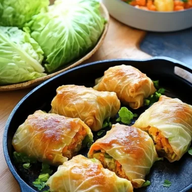 Crispy Chinese Cabbage Rolls with Potato-Vegetable Filling