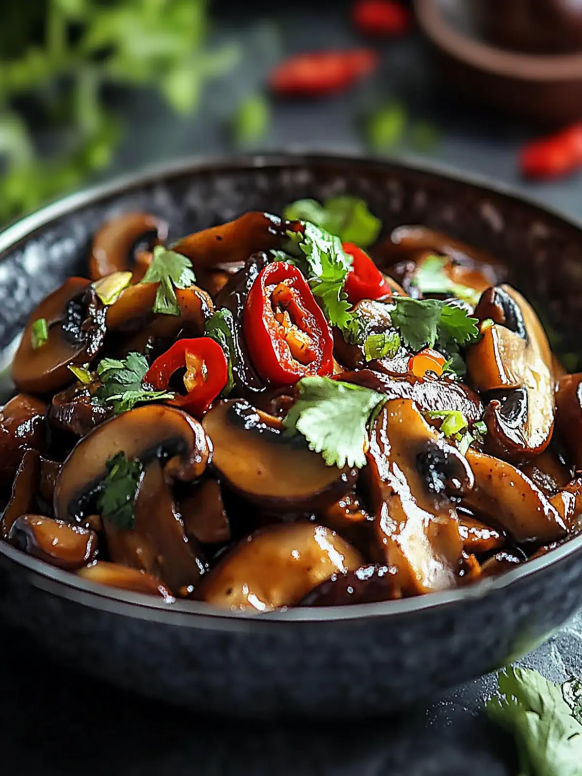 Spicy Indo-Chinese Chilli Mushroom Delight
