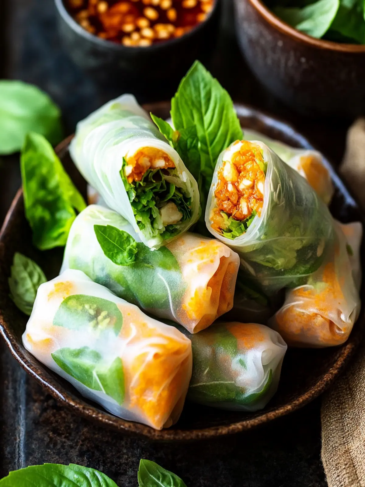 Vegetarian Vietnamese Spring Rolls (Goi Cuon Chay)