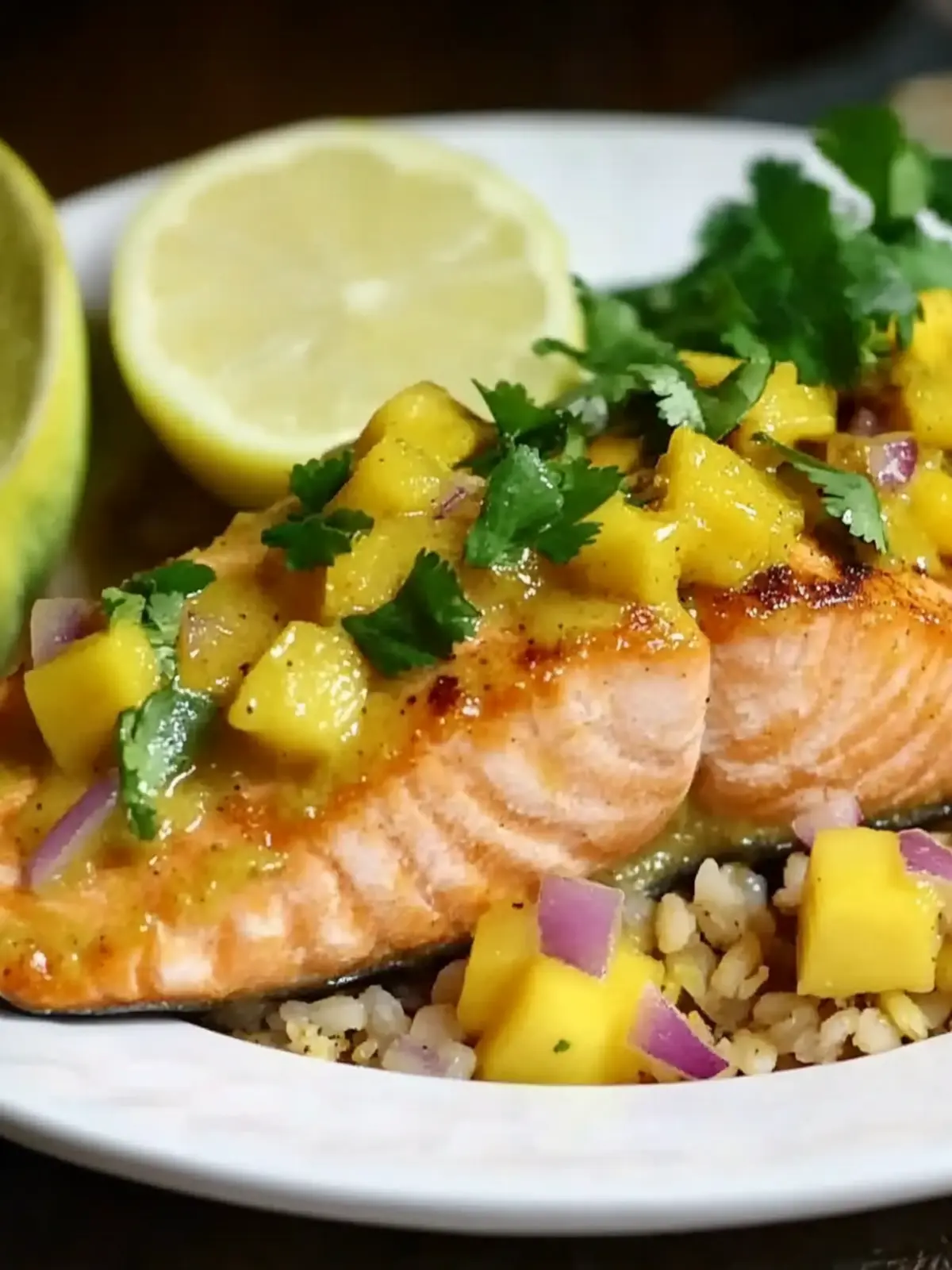 Curry Salmon with Mango