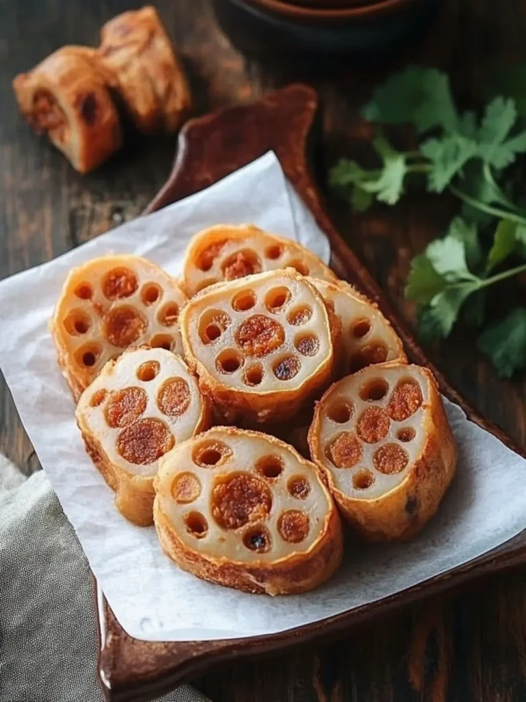 Crispy Stuffed Lotus Root with Pork (炸藕盒)