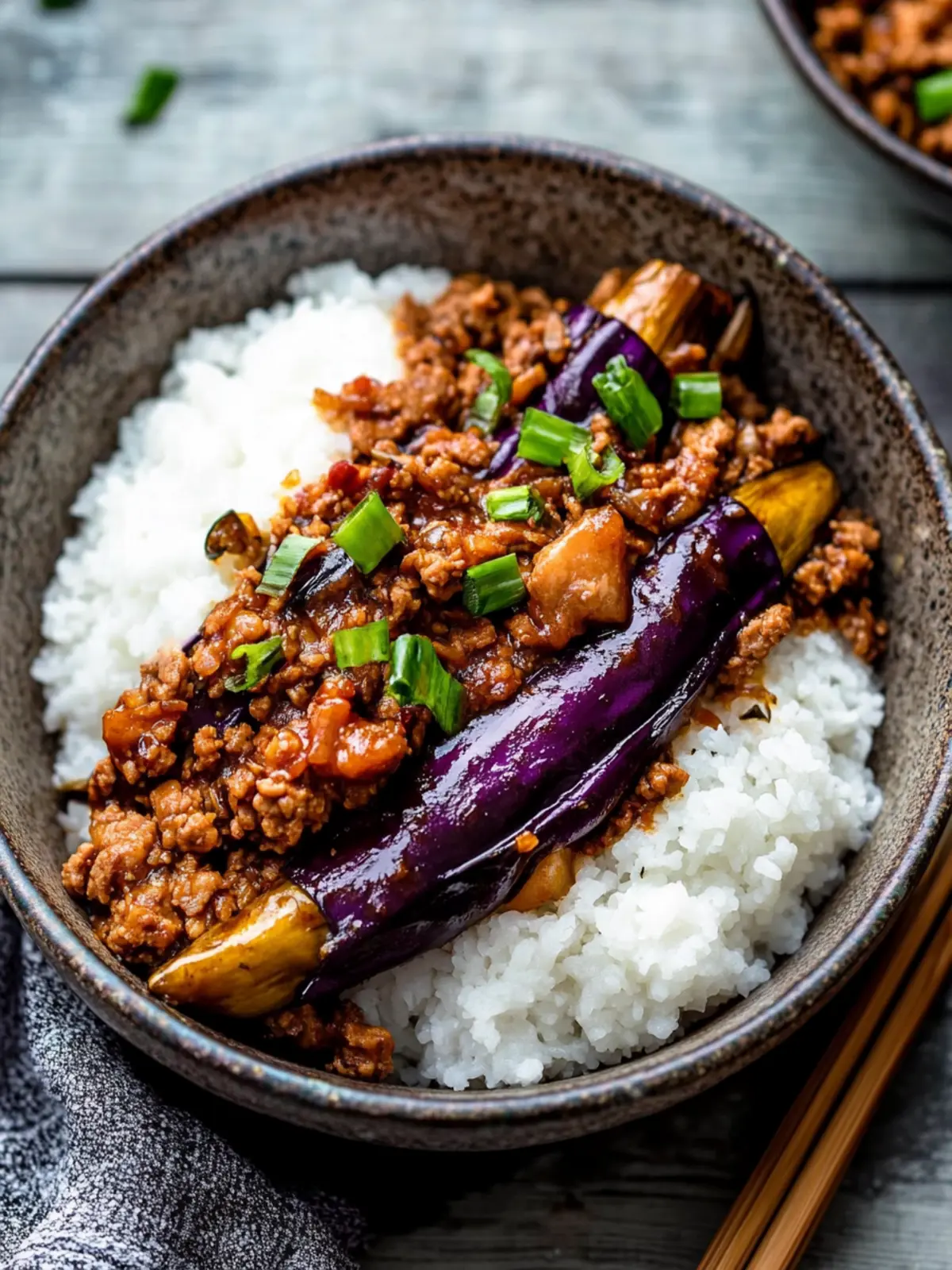 Easy Chinese Eggplant with Minced Pork