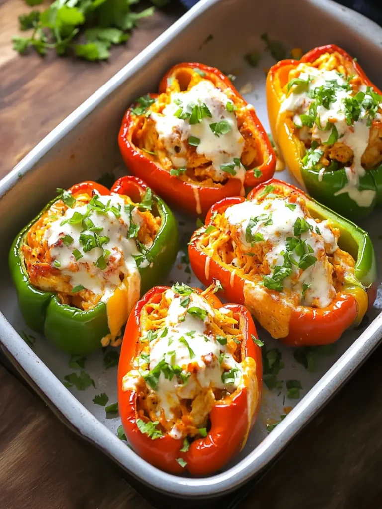 Buffalo Chicken-Stuffed Peppers for a Zesty Weeknight Feast 2 Buffalo Chicken-Stuffed Peppers