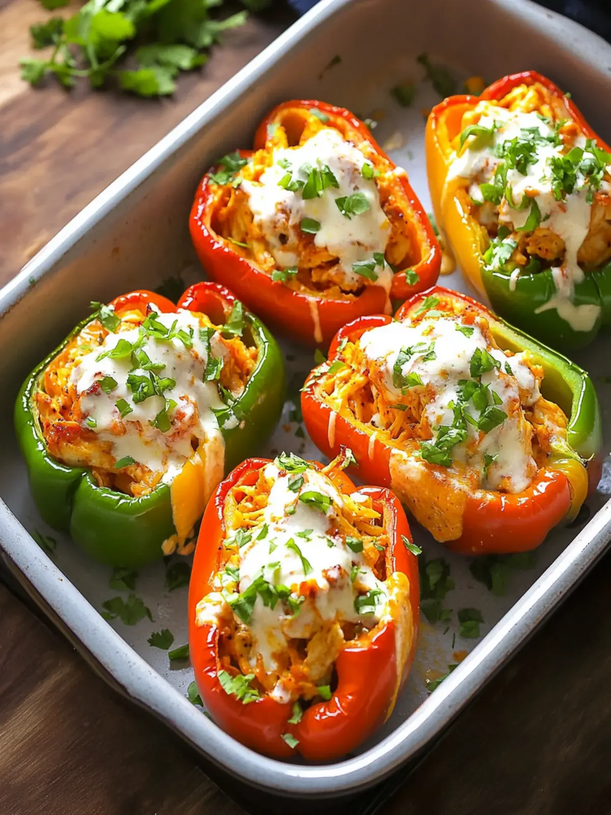 Buffalo Chicken-Stuffed Peppers